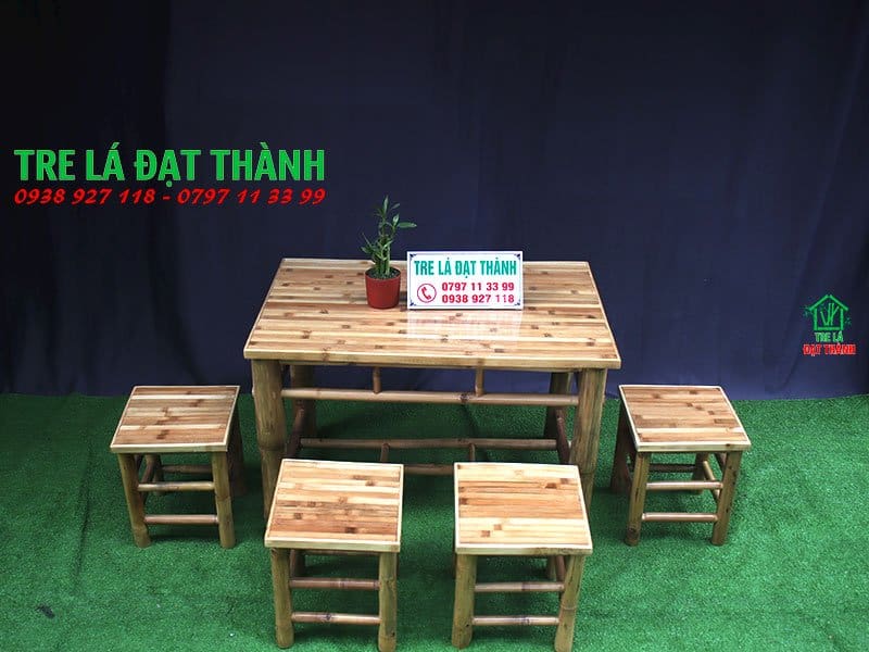 Bàn Ghế Ăn Bằng Tre - BGABT021